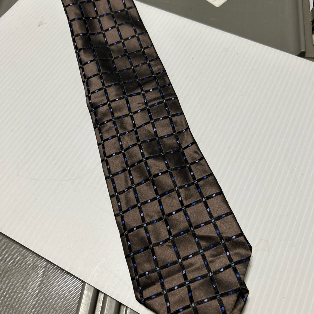 Sophisticated Black and Blue Grid Tie